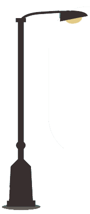 An image of a street lamp on a blue background.
