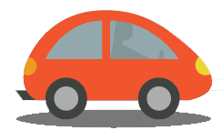 A red car on a brown background.
