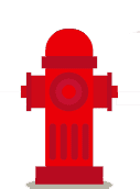 A red fire hydrant on a gray background.